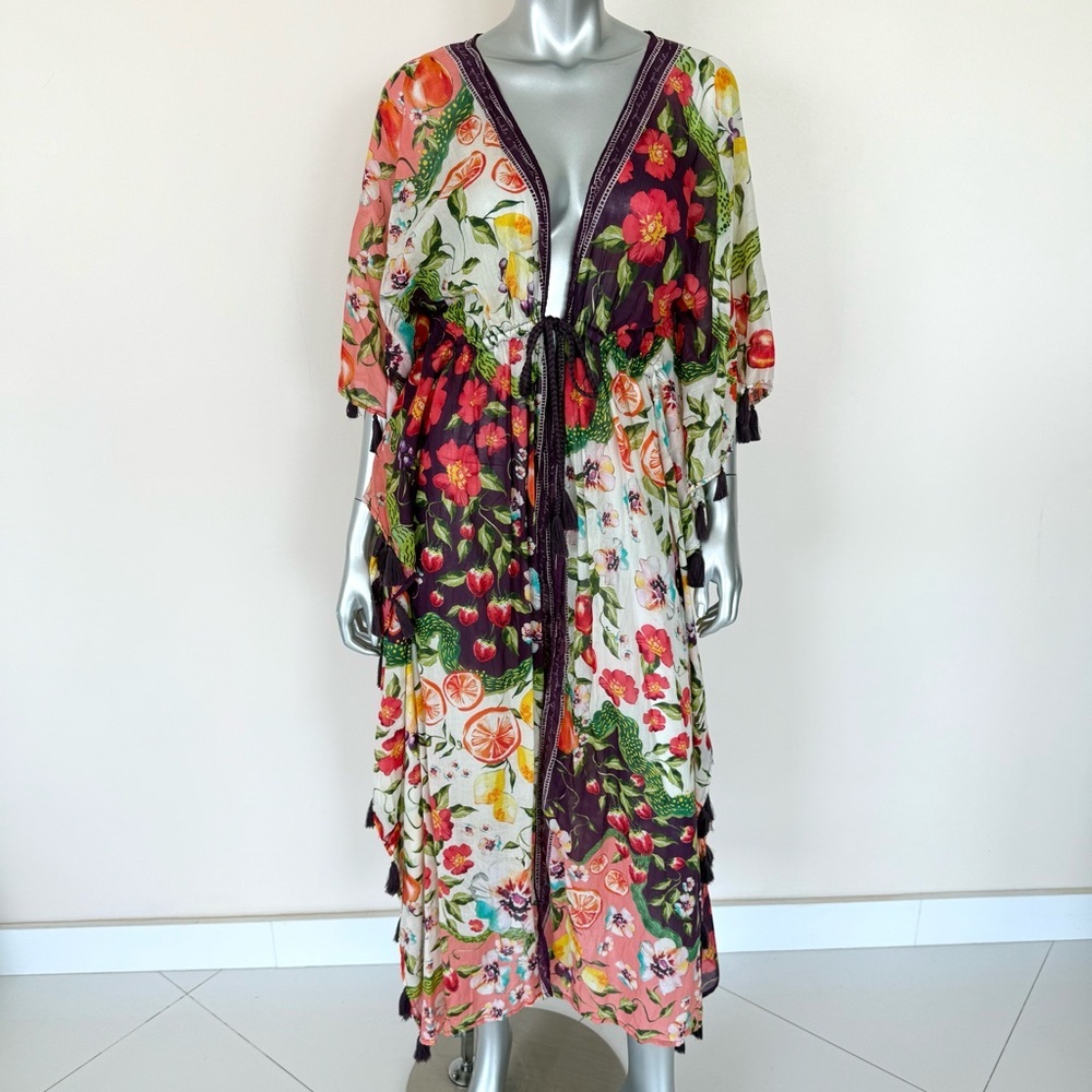 NEW!! Aqua Bendita Sammy caftan in multicolor one size Retail 280$